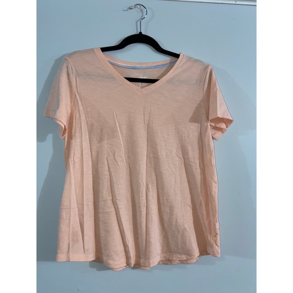 Peach V-neck Tee